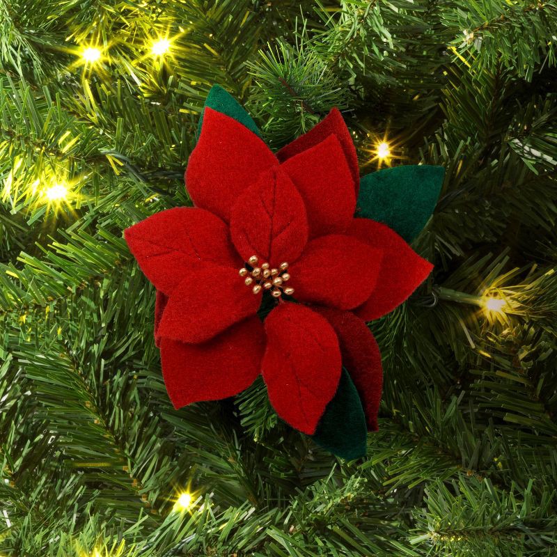slide 2 of 3, Christmas Fabric Poinsettia Ornament - Wondershop™, 1 ct