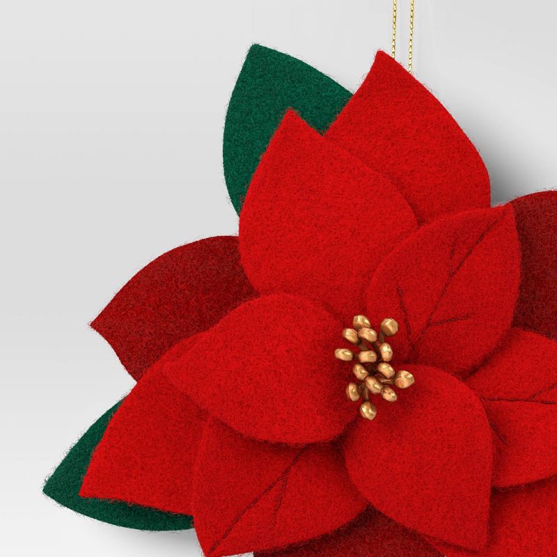 slide 3 of 3, Christmas Fabric Poinsettia Ornament - Wondershop™, 1 ct