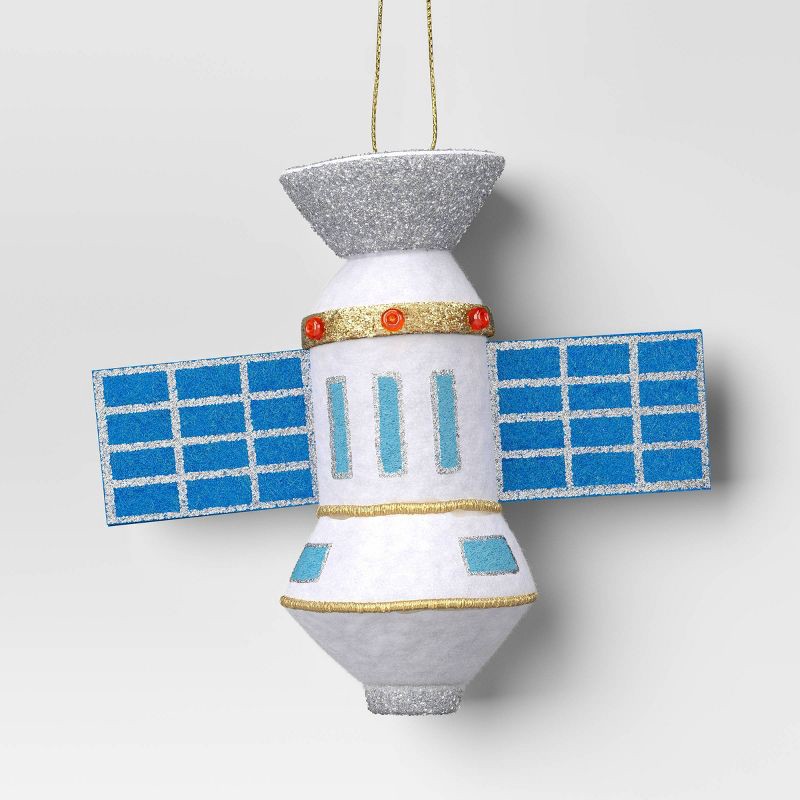 slide 1 of 3, Christmas Fabric Satellite Ornament - Wondershop™, 1 ct