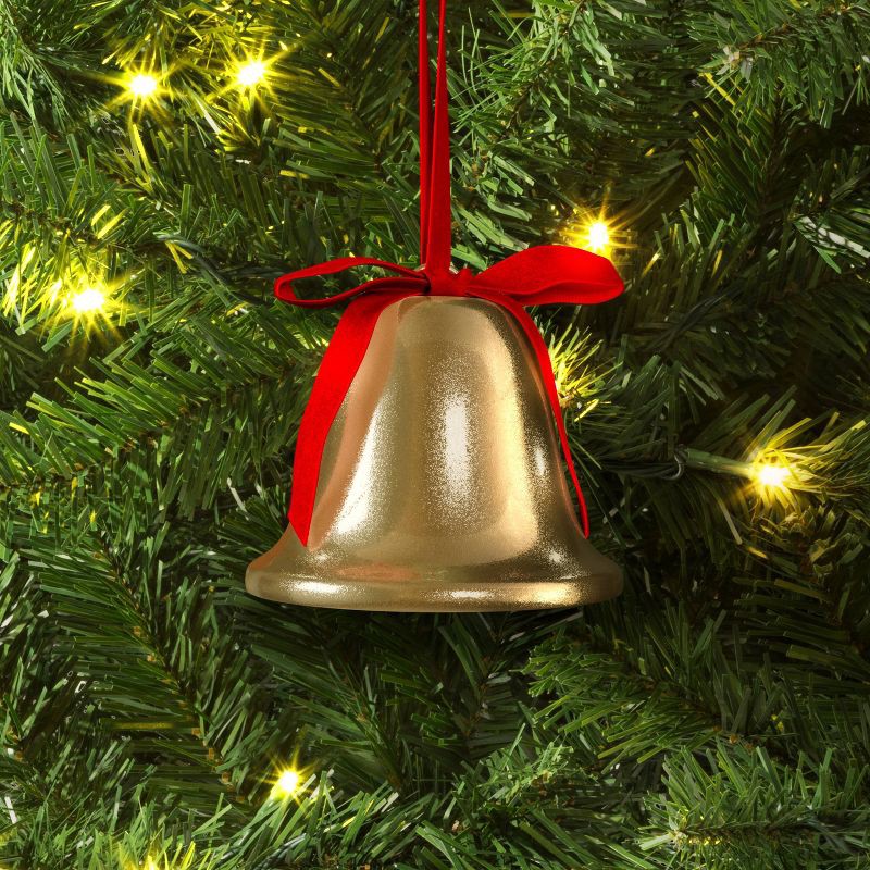 slide 2 of 3, Christmas Metal Bell Ornament Gold - Wondershop™, 1 ct