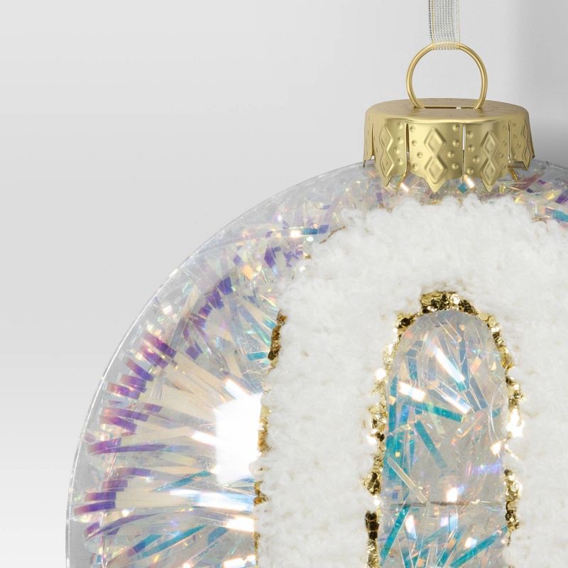 slide 3 of 3, Christmas Monogram Plastic Tinsel Ball Q - Wondershop™, 1 ct