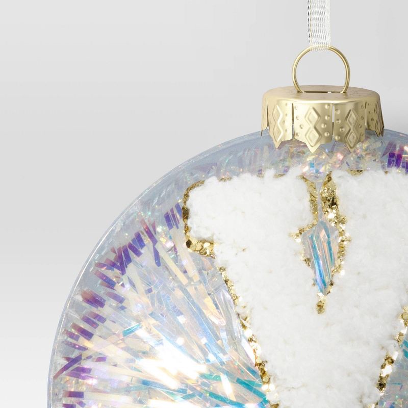 slide 3 of 3, Christmas Monogram Plastic Tinsel Ball Y Ornament - Wondershop™, 1 ct