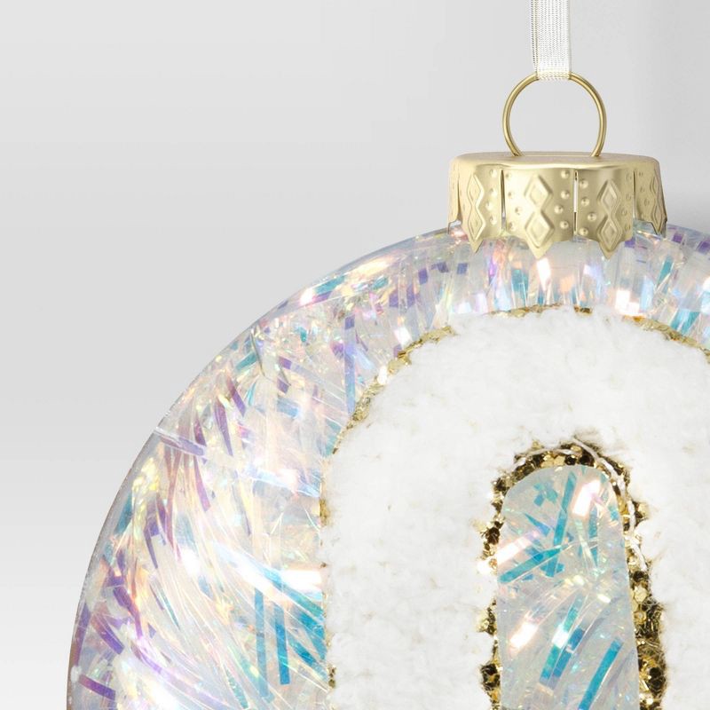 slide 3 of 3, Christmas Monogram Plastic Tinsel Ball O - Wondershop™, 1 ct