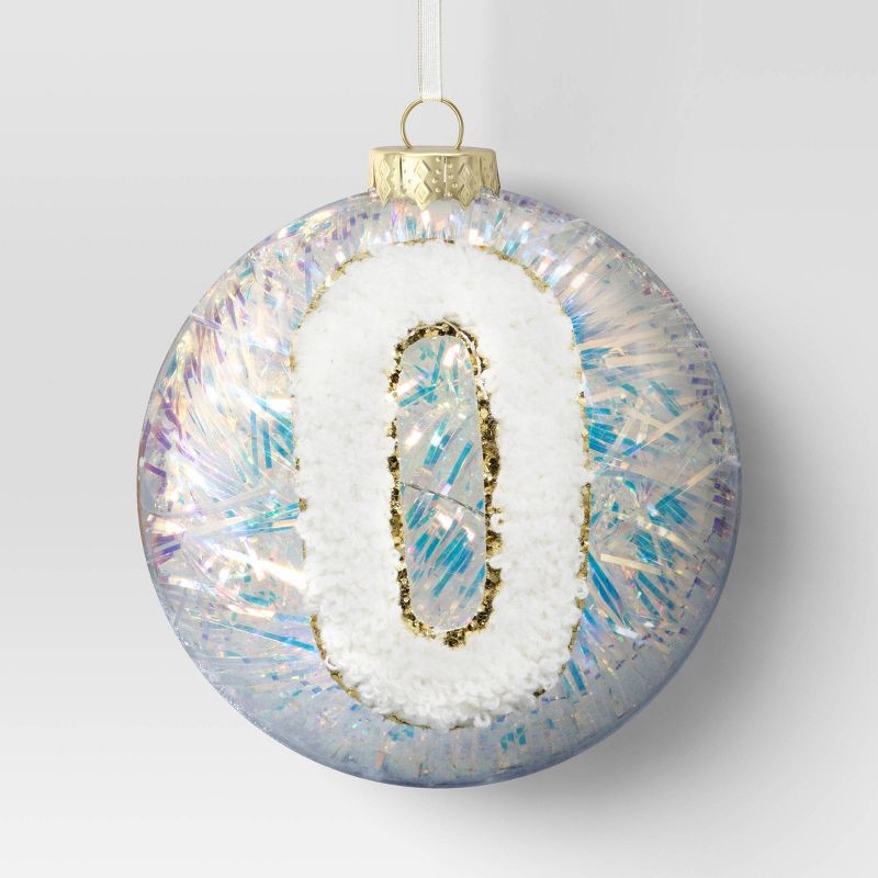 slide 1 of 3, Christmas Monogram Plastic Tinsel Ball O - Wondershop™, 1 ct