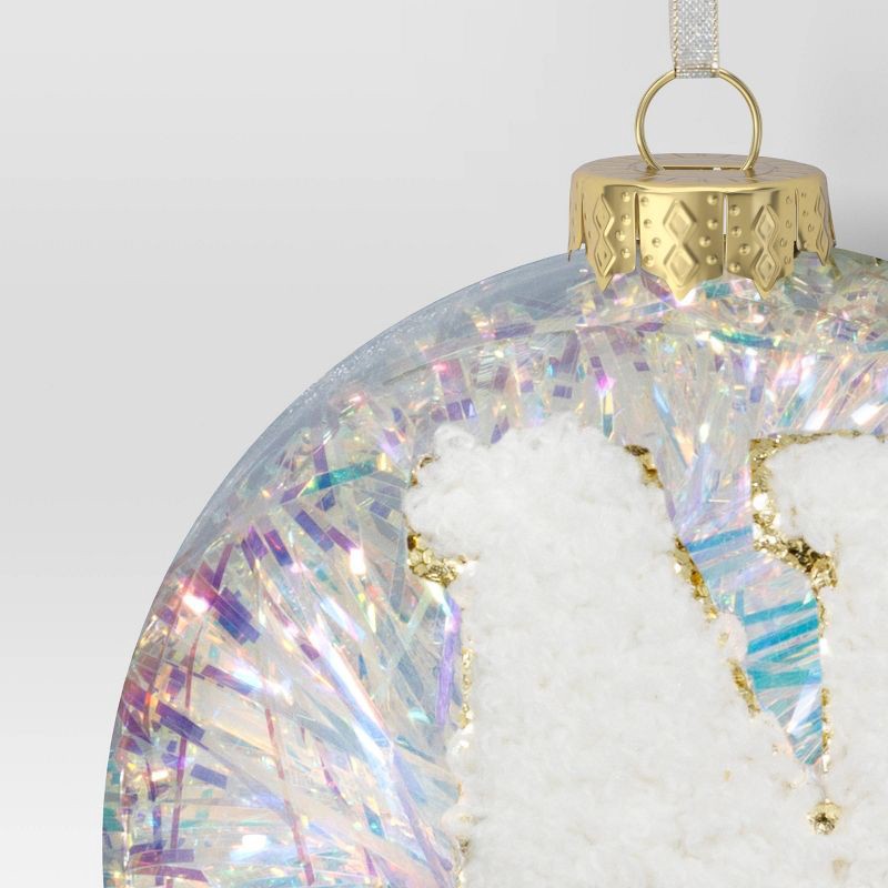 slide 3 of 3, Christmas Monogram Plastic Tinsel Ball N - Wondershop™, 1 ct