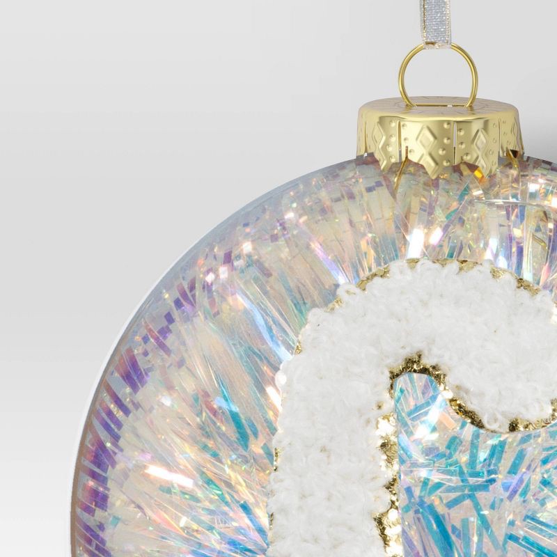 slide 3 of 3, Christmas Monogram Plastic Tinsel Ball C - Wondershop™, 1 ct