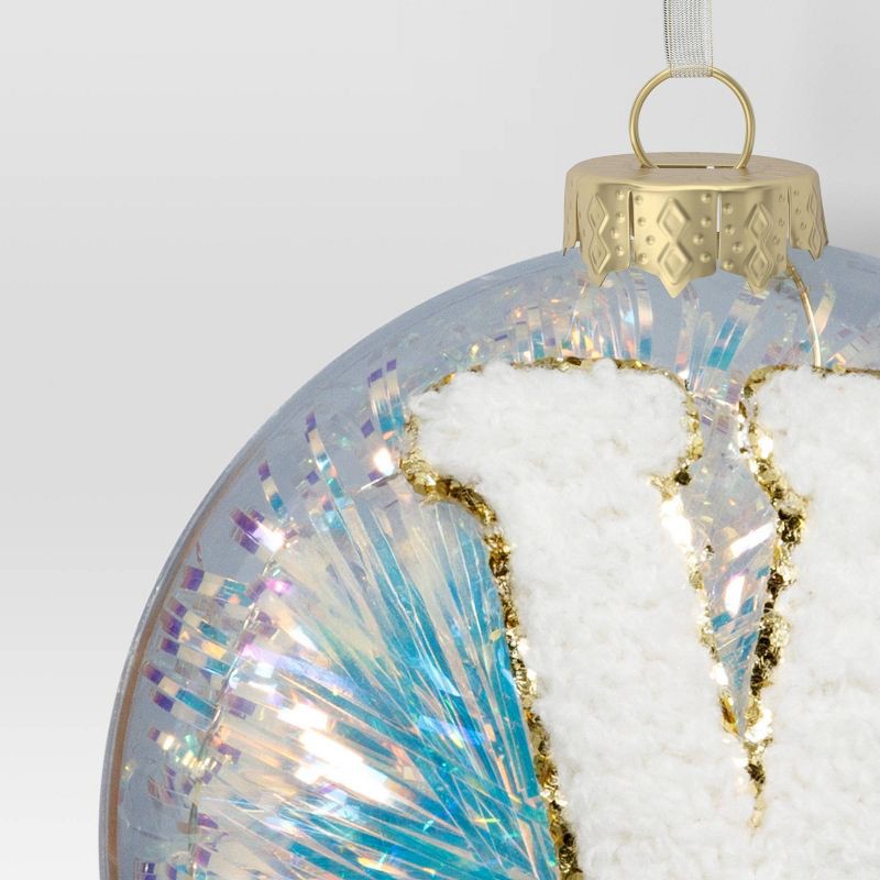 slide 3 of 3, Christmas Monogram Plastic Tinsel Ball V - Wondershop™, 1 ct