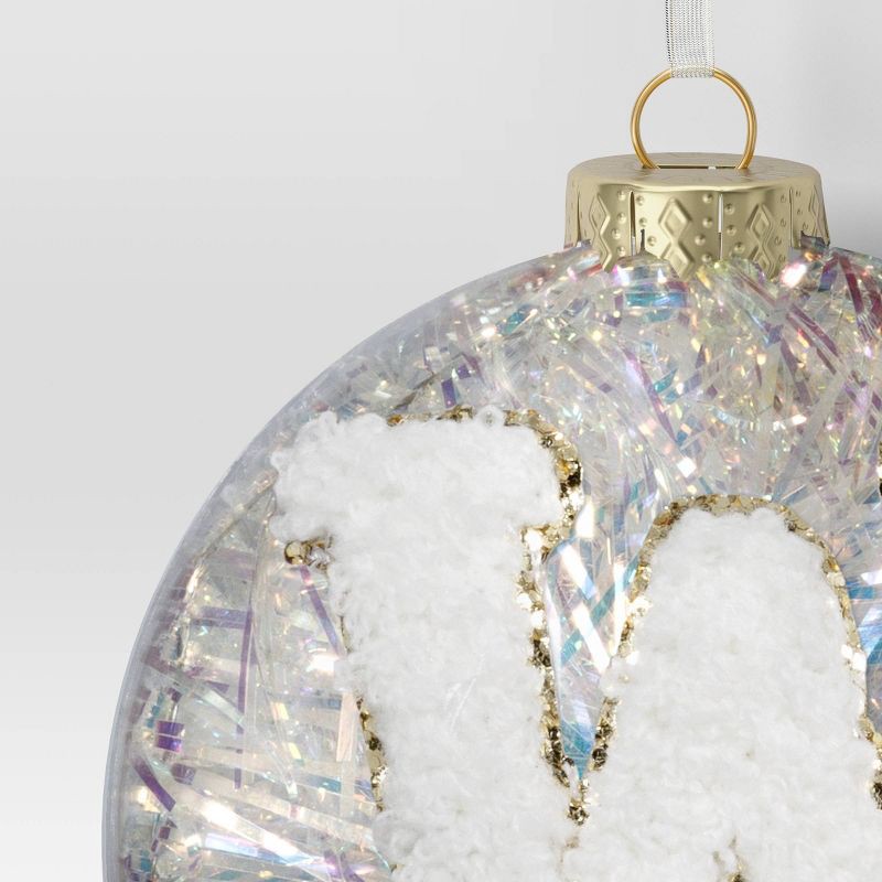 slide 3 of 3, Christmas Monogram Plastic Tinsel Ball W - Wondershop™, 1 ct
