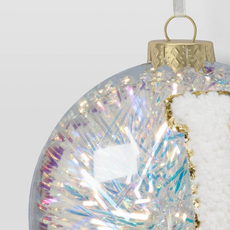 slide 3 of 3, Christmas Monogram Plastic Tinsel Ball J - Wondershop™, 1 ct