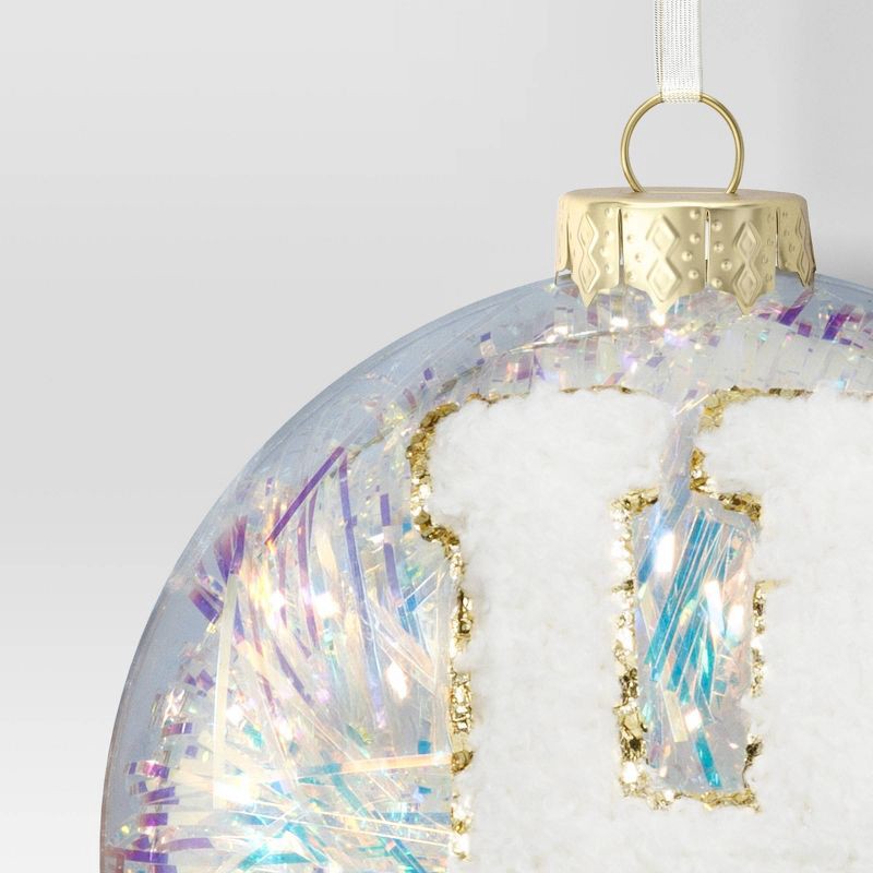 slide 3 of 3, Christmas Monogram Plastic Tinsel Ball H - Wondershop™, 1 ct