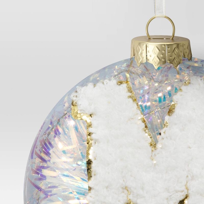 slide 3 of 3, Christmas Monogram Plastic Tinsel Ball M - Wondershop™, 1 ct