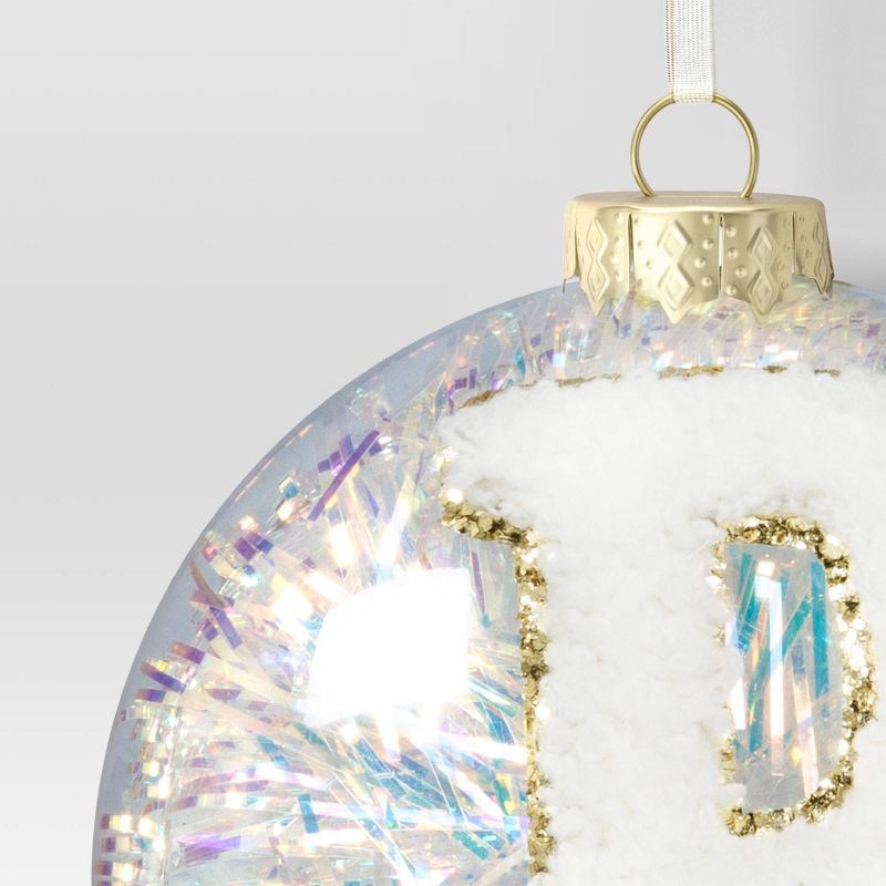 slide 3 of 3, Christmas Monogram Plastic Tinsel Ball P - Wondershop™, 1 ct