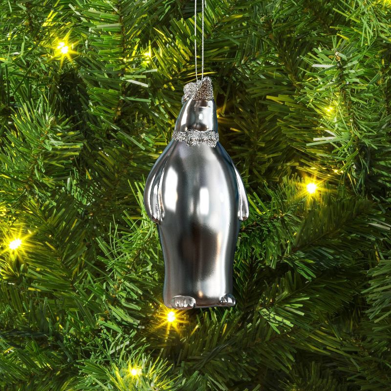 slide 2 of 3, Christmas Penguin Ornament Silver - Wondershop™, 1 ct