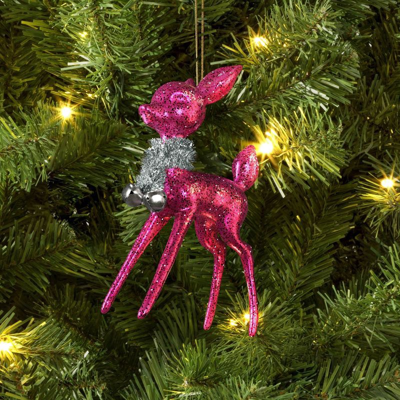 slide 2 of 3, Christmas Plastic Deer Ornament Hot Pink - Wondershop™, 1 ct
