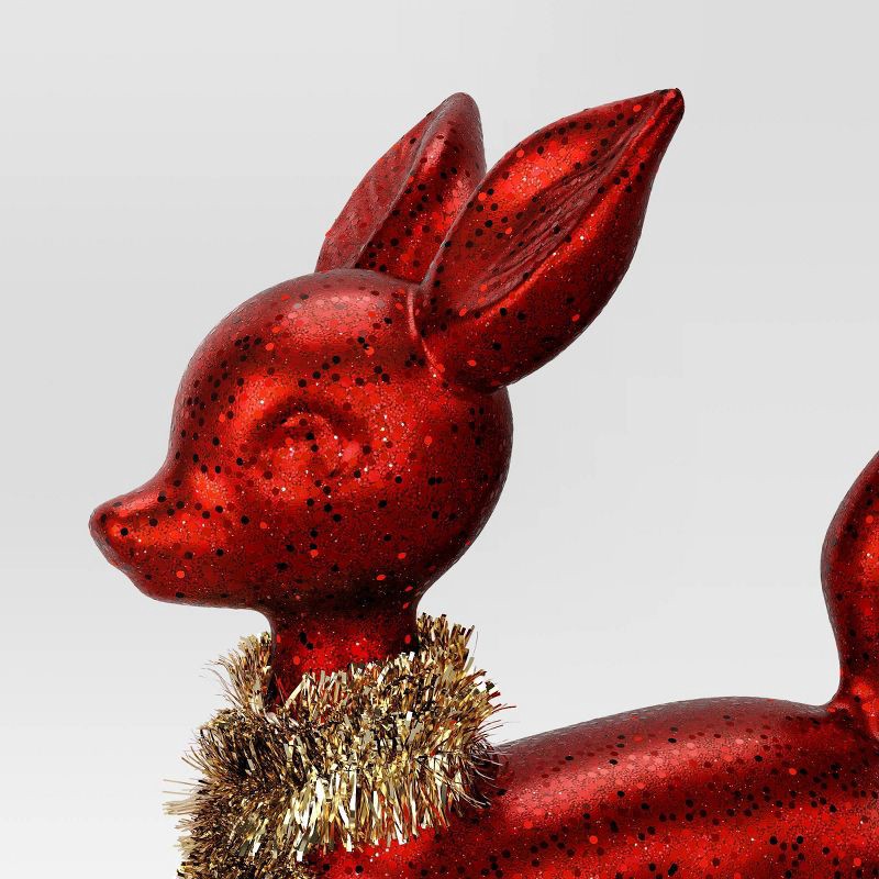 slide 3 of 3, Christmas Plastic Deer Ornament Red - Wondershop™, 1 ct
