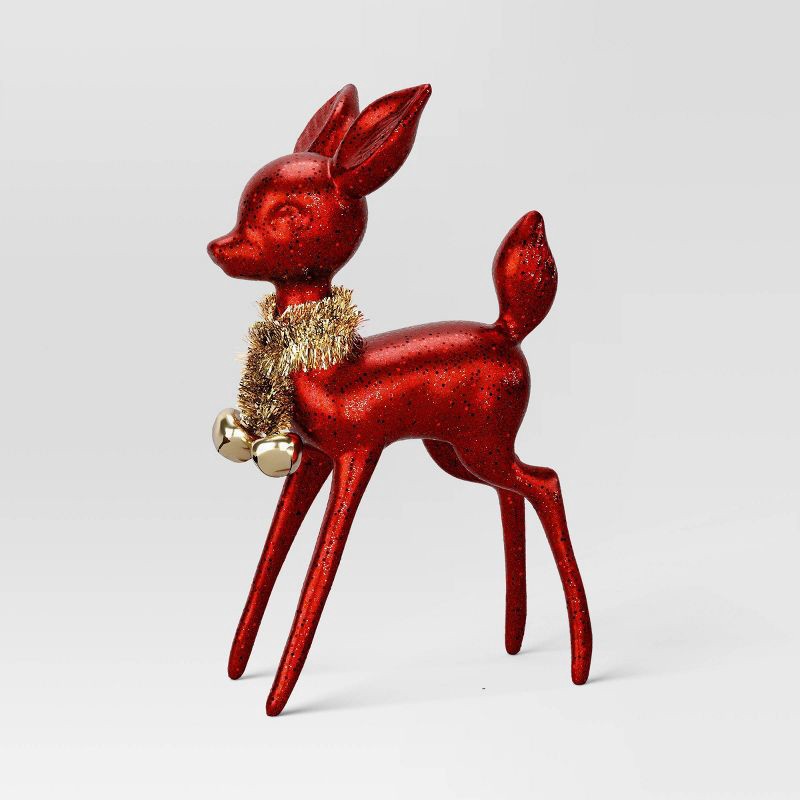 slide 1 of 3, Christmas Plastic Deer Ornament Red - Wondershop™, 1 ct