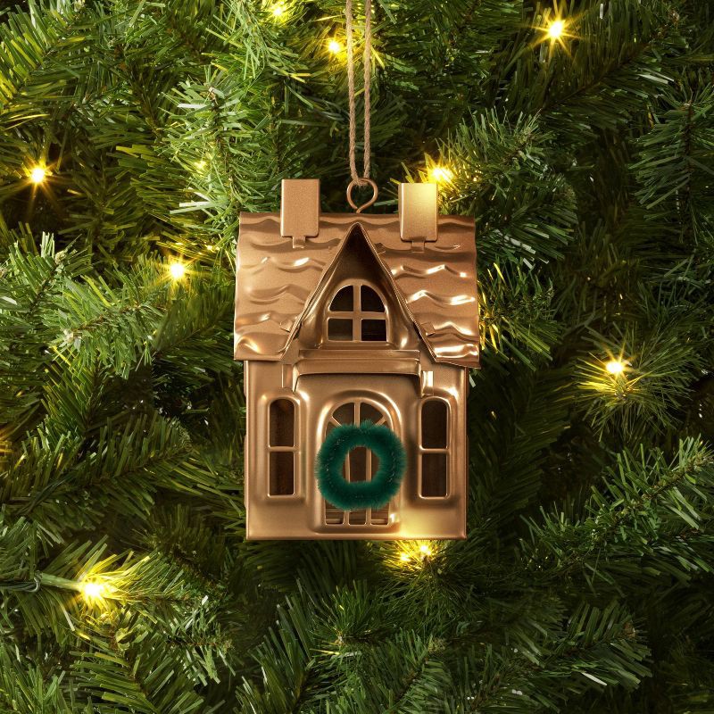 slide 2 of 3, Christmas Bronze Finish 2 Chimney House Ornament - Wondershop™, 1 ct