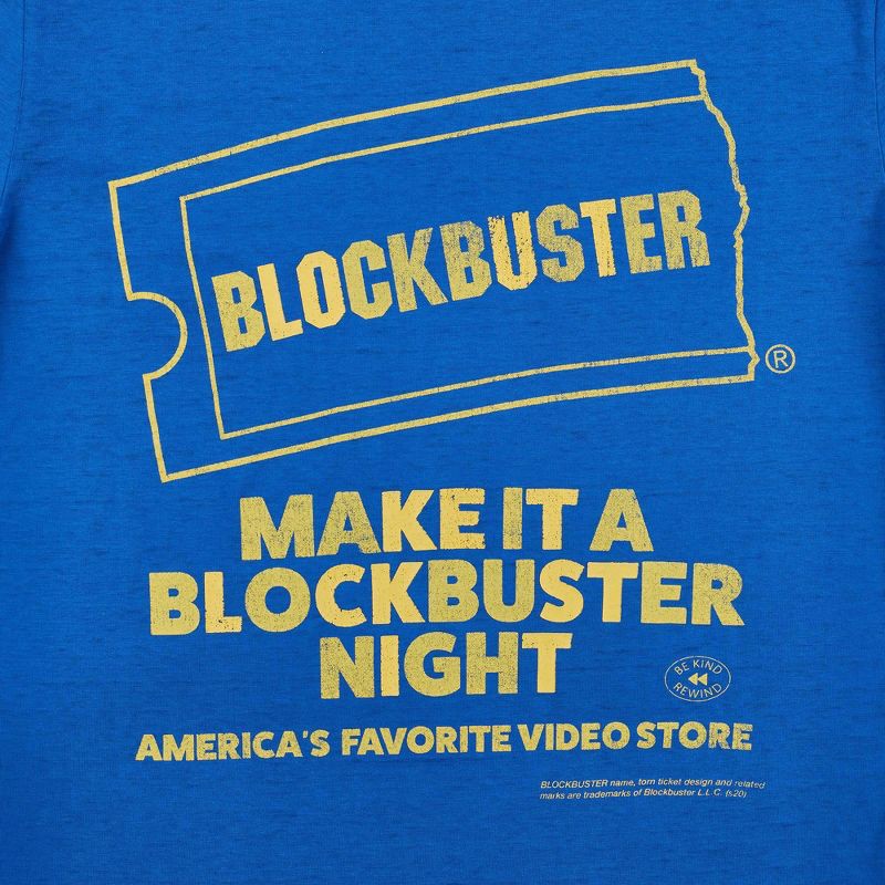slide 3 of 3, Men's Blockbuster T-Shirt - Blue L, 1 ct