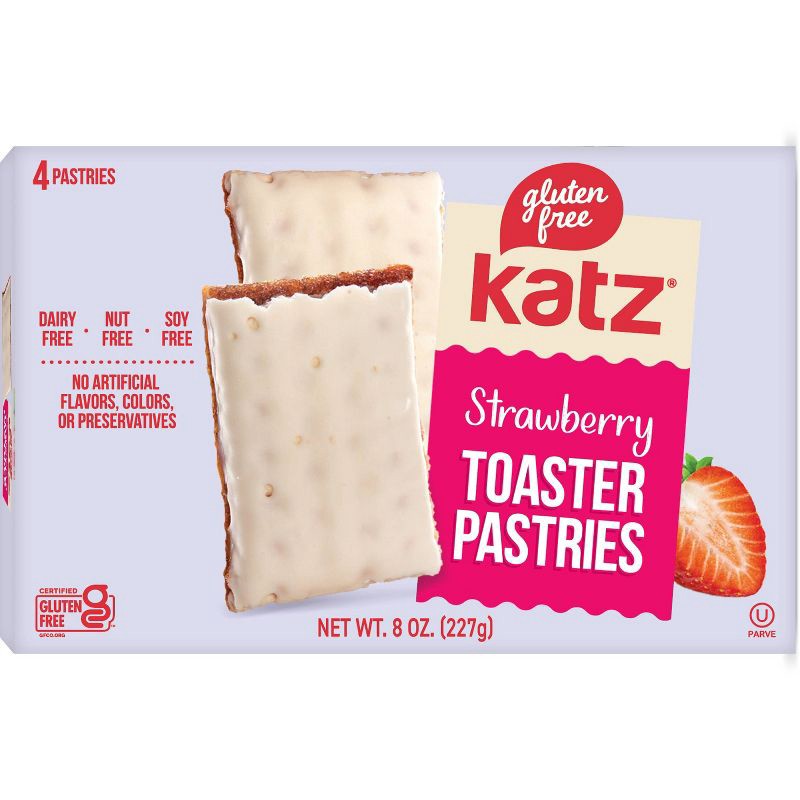 slide 2 of 5, Katz Gluten Free Strawberry Toaster Pastries - 8oz/4ct, 4 ct; 8 oz