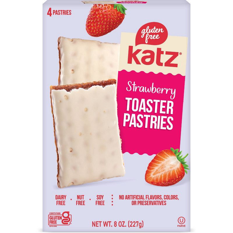 slide 1 of 5, Katz Gluten Free Strawberry Toaster Pastries - 8oz/4ct, 4 ct; 8 oz
