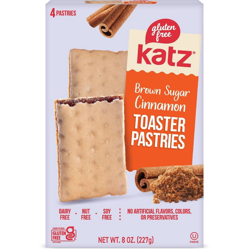 slide 1 of 5, Katz Gluten Free Brown Sugar Cinnamon Toaster Pastries - 8oz/4ct, 4 ct; 8 oz