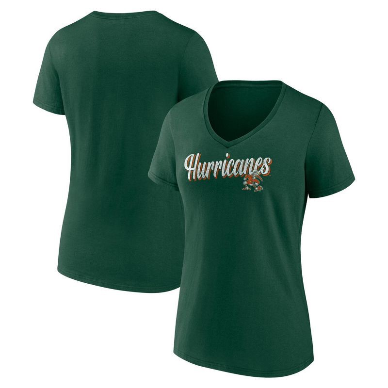 slide 3 of 3, NCAA Miami Hurricanes Women's V-Neck T-Shirt - M, 1 ct