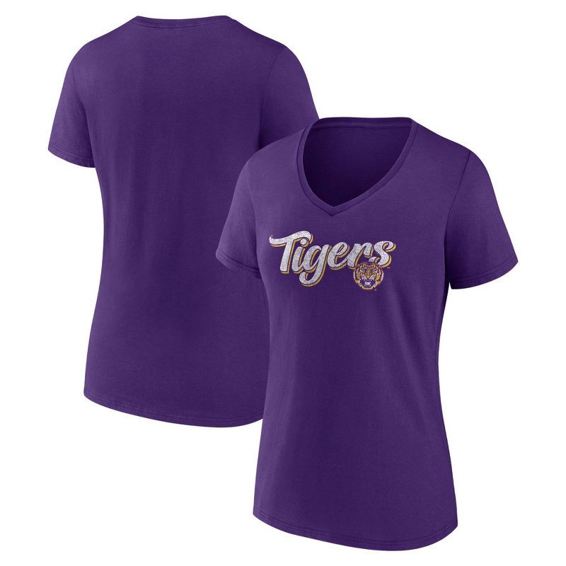 slide 3 of 3, NCAA LSU Tigers Women's V-Neck T-Shirt - XL, 1 ct