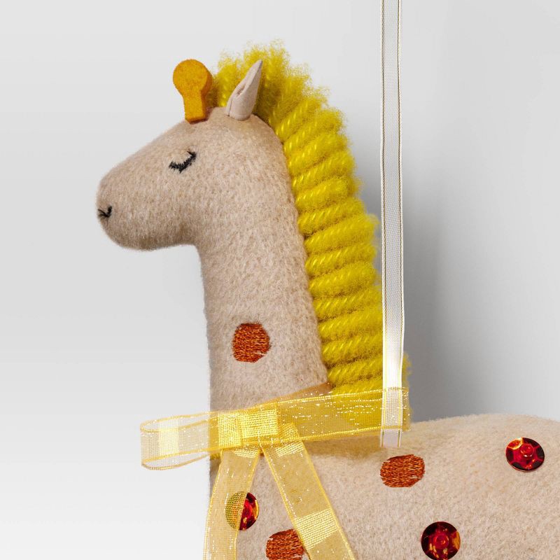 slide 3 of 3, Christmas Fabric Giraffe Rocking Horse Ornament - Wondershop™, 1 ct