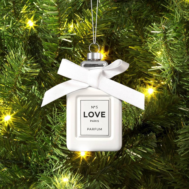 slide 2 of 3, Christmas Glass White Perfume Ornament - Wondershop™, 1 ct