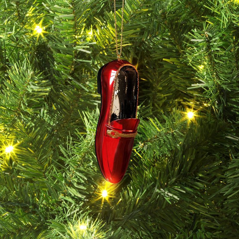 slide 2 of 3, 4" Christmas Resin Fancy Loafers Ornament Red - Wondershop™, 1 ct