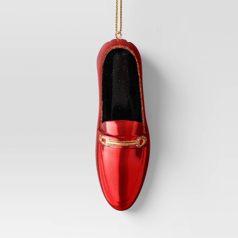 slide 1 of 3, 4" Christmas Resin Fancy Loafers Ornament Red - Wondershop™, 1 ct