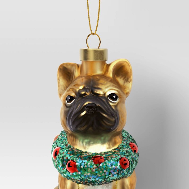 slide 3 of 3, 4" Christmas Glass Bulldog Ornament - Wondershop™, 1 ct