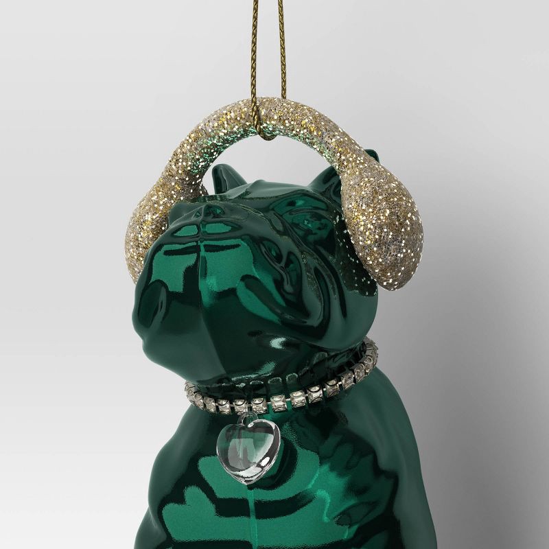 slide 3 of 3, 4" Christmas Puppy with Earmuff Ornament Green - Wondershop™, 1 ct