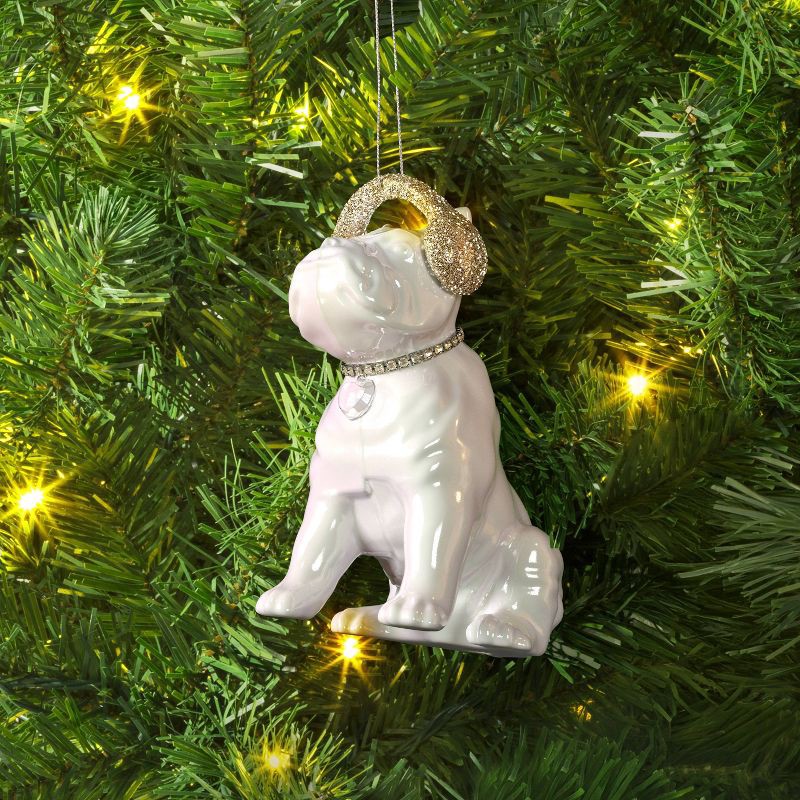 slide 2 of 3, 4" Christmas Iridescent Puppy with Earmuff Ornament - Wondershop™, 1 ct