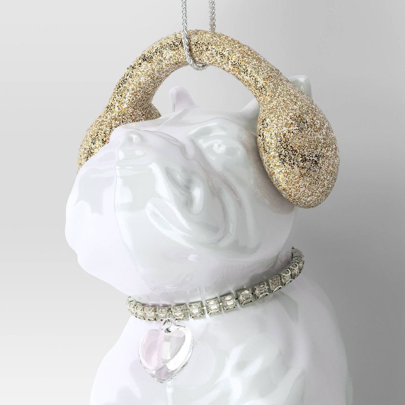 slide 3 of 3, 4" Christmas Iridescent Puppy with Earmuff Ornament - Wondershop™, 1 ct