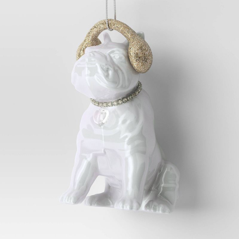 slide 1 of 3, 4" Christmas Iridescent Puppy with Earmuff Ornament - Wondershop™, 1 ct