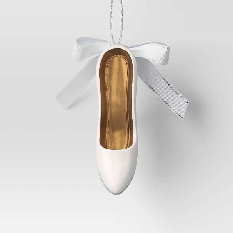 slide 1 of 3, Christmas White High Heeled with Bow Ornament - Wondershop™, 1 ct