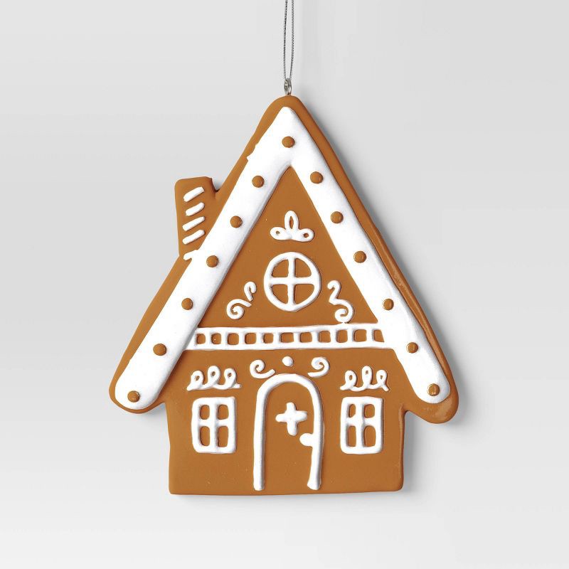slide 1 of 3, 4.5" Christmas Clay Dough Gingerbread House Ornament - Wondershop™, 1 ct