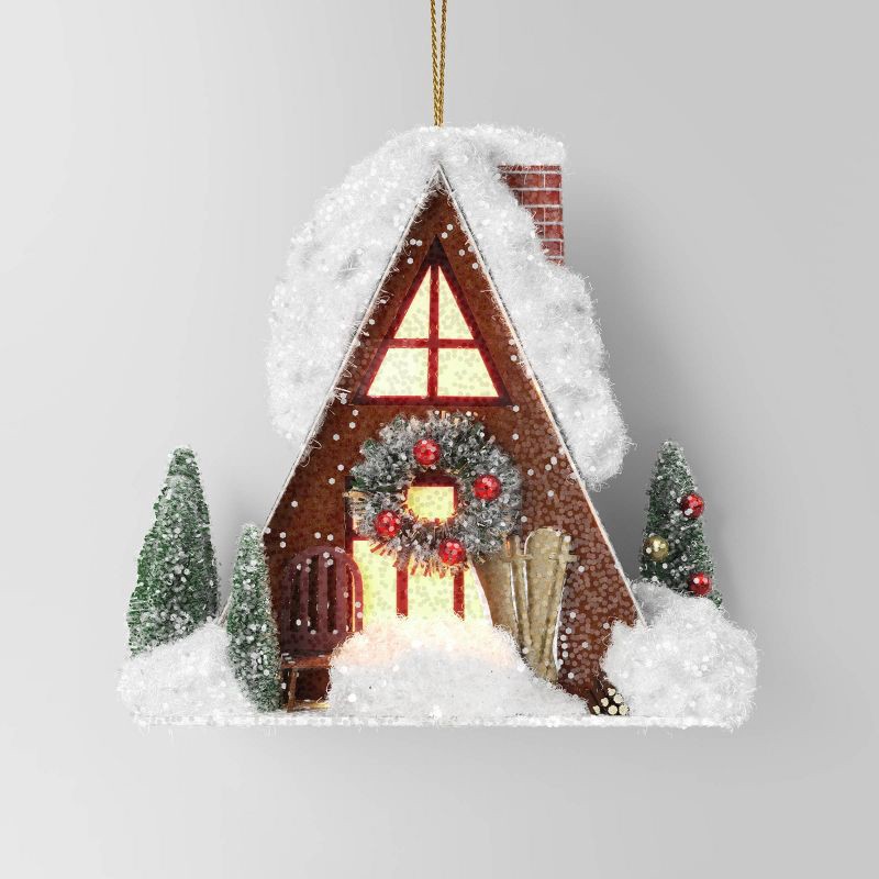slide 1 of 4, Christmas A Frame House Ornament - Wondershop™, 1 ct