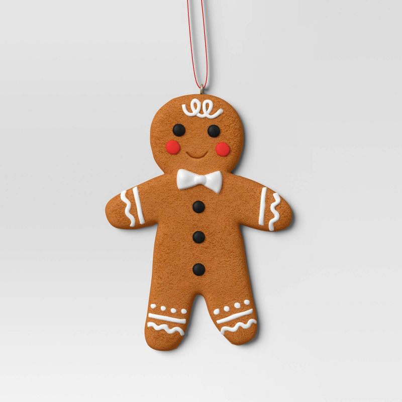 slide 1 of 3, 4.5" Christmas Clay Dough Gingerbread Man Ornament - Wondershop™, 1 ct