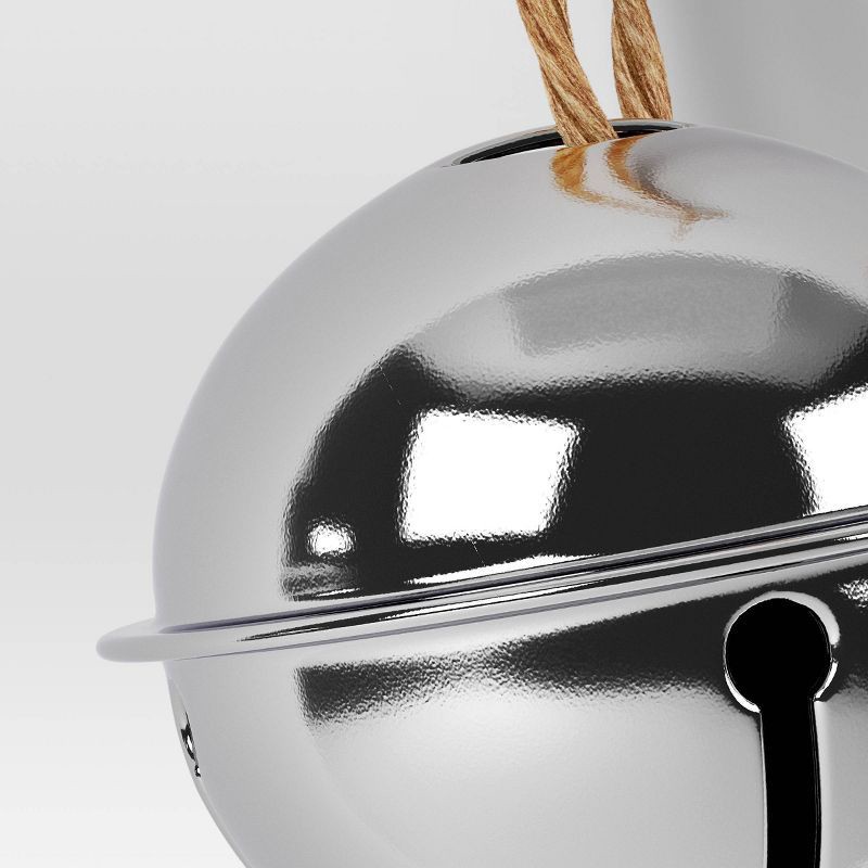 slide 3 of 3, 4ct Christmas Jingle Bell Christmas Ornament Set Shinny Silver - Wondershop™, 4 ct