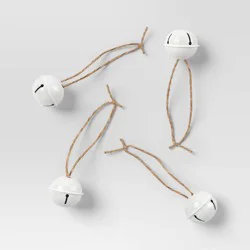 4ct Christmas Jingle Bell Christmas Ornament Set White - Wondershop™