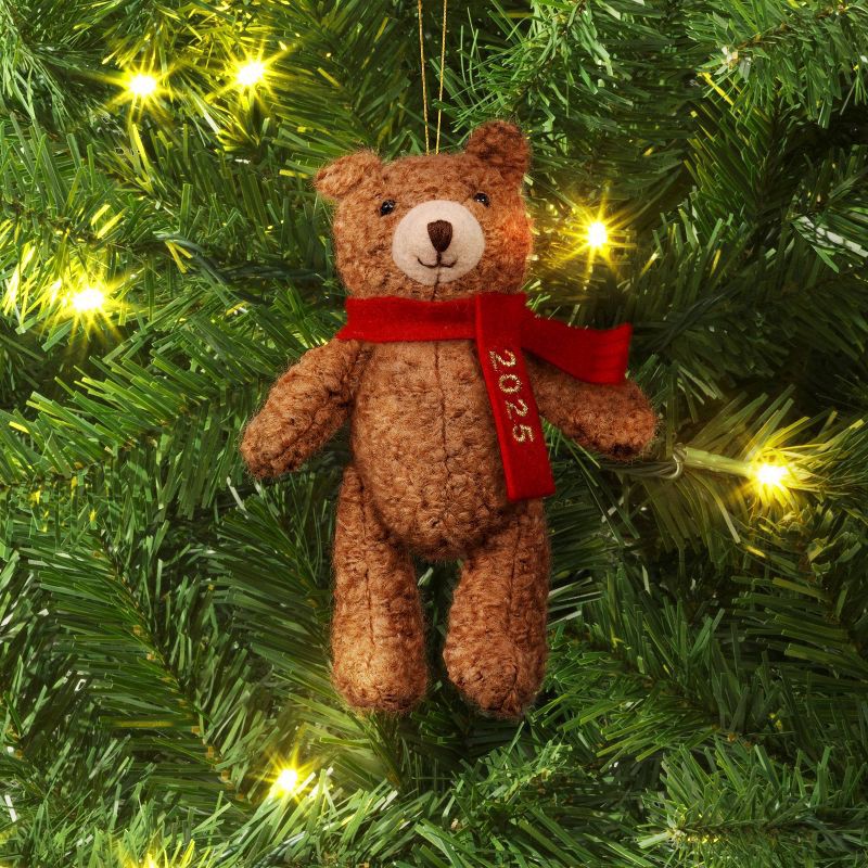 slide 2 of 3, Christmas Fabric Bear Ornament - Wondershop™, 1 ct