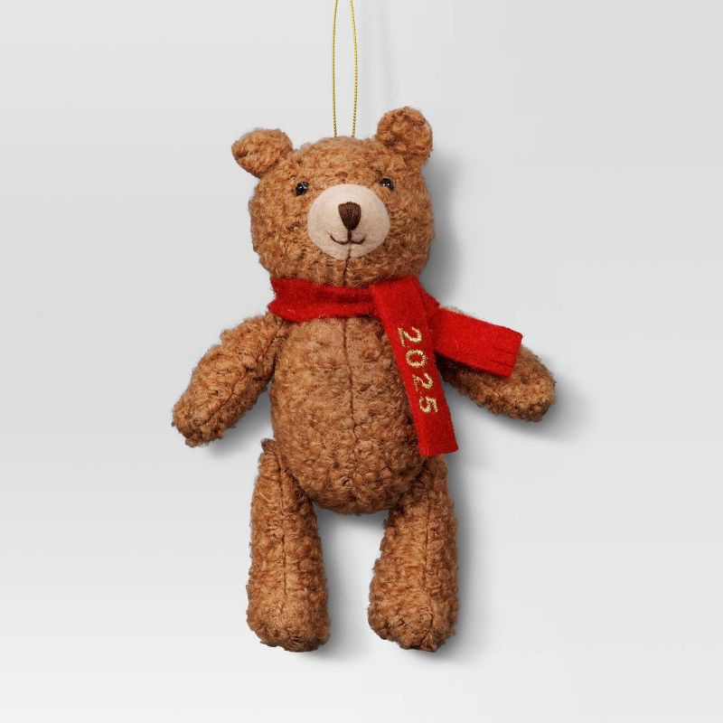 slide 1 of 3, Christmas Fabric Bear Ornament - Wondershop™, 1 ct