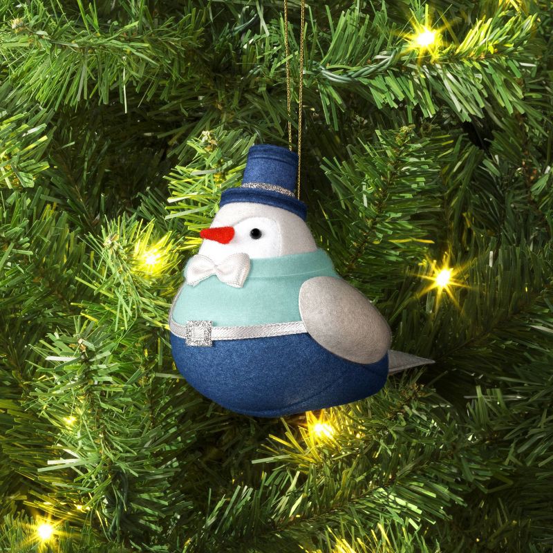 slide 2 of 3, Christmas Featherly Friends™ Ornament Blue Top Hat - Wondershop™, 1 ct