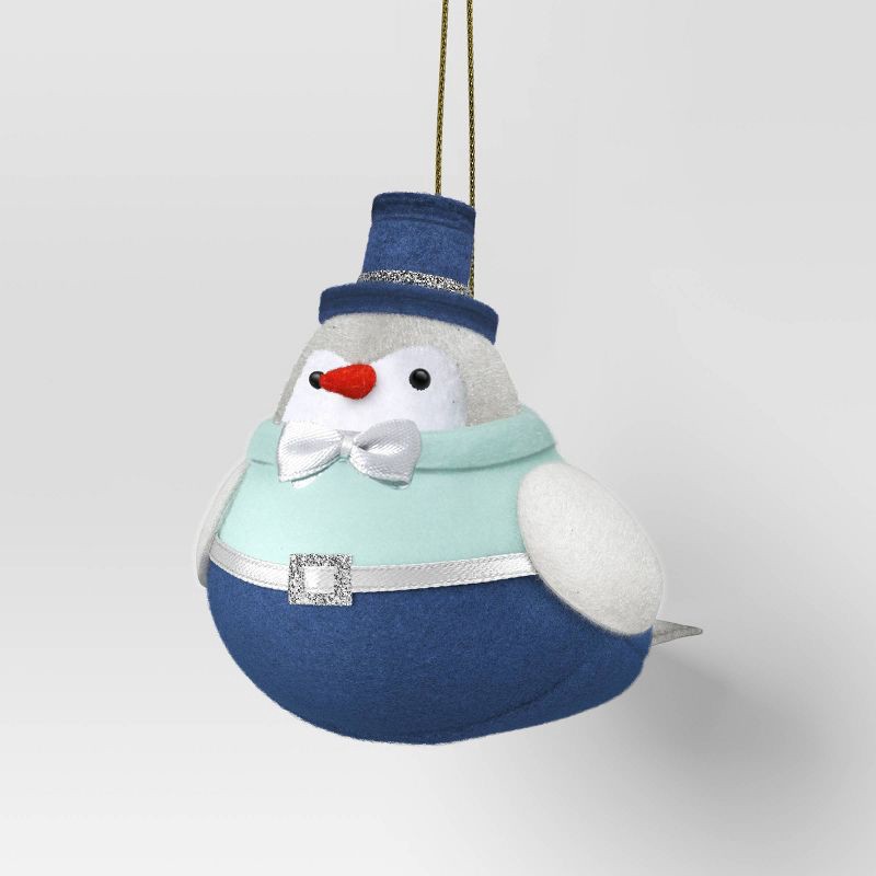 slide 1 of 3, Christmas Featherly Friends™ Ornament Blue Top Hat - Wondershop™, 1 ct