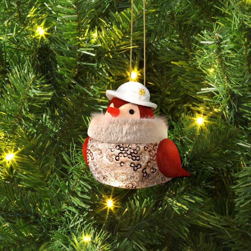 slide 2 of 3, Christmas Featherly Friends™ Ornament White Hat - Wondershop™, 1 ct