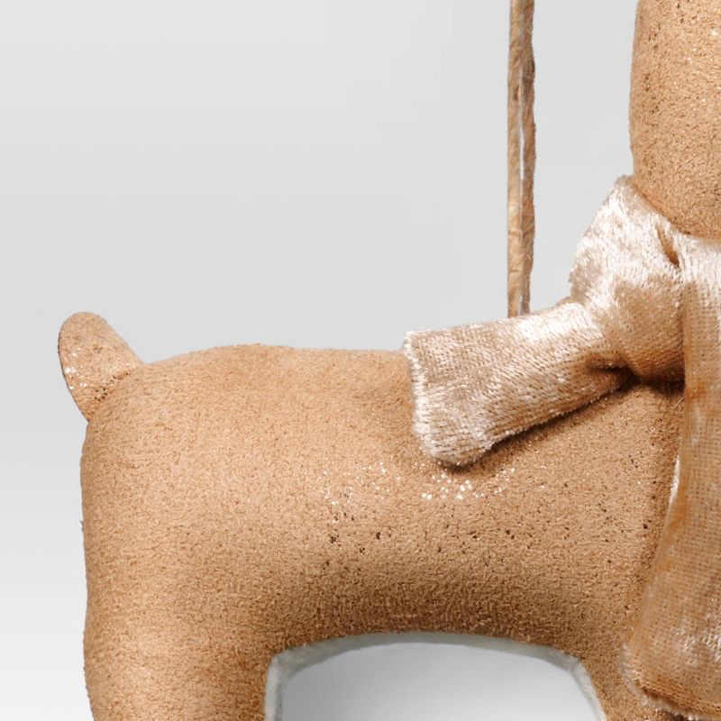 slide 3 of 3, Christmas Fabric Deer Ornament Brown - Wondershop™, 1 ct