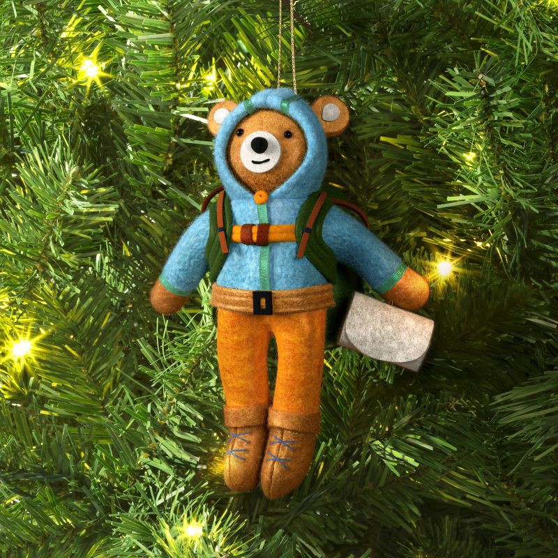 slide 2 of 3, Christmas Fabric Camping Bear Ornament - Wondershop™, 1 ct