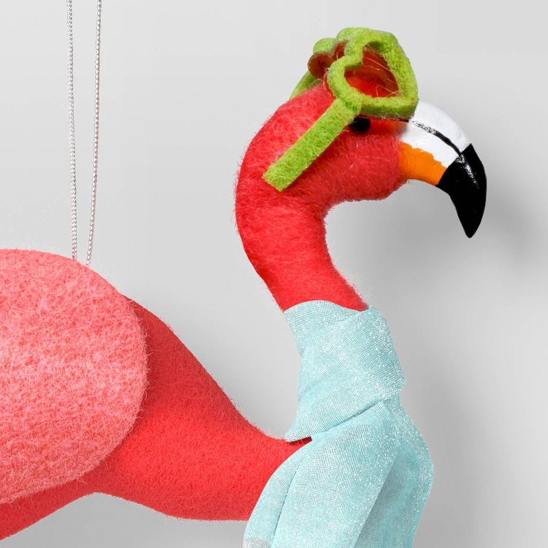 slide 3 of 3, Christmas Felted Wool Flamingo with Skate Ornament - Wondershop™, 1 ct